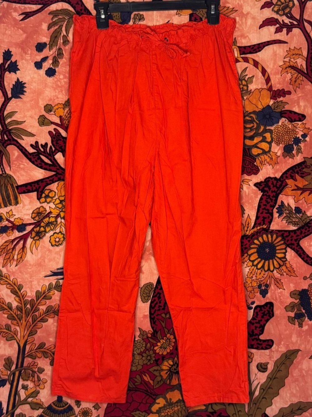 Vintage Orange Cropped Paper Bag Pants